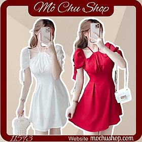 ĐẦM XÒE CỔ YẾM KHOÉT VAI TAY PHỒNG 11593