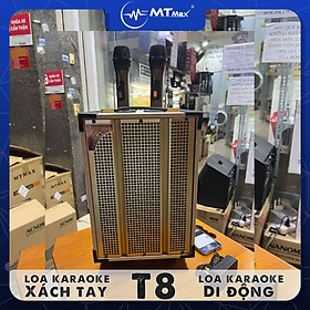 Mua Loa kéo di động T8 loa bass 20cm tặng kèm cặp micro không dây vừa là chiếc loa di động máy nghe nhạc vừa có thể hát karaoke âm thanh hay  bass treble chuẩn với thiết kế gọn  sạc pin tiện rất phù hợp để mang đi du lịch hay dã ngoại