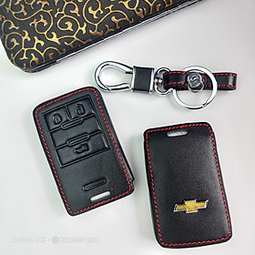 Bao da Chìa Khóa ô tô kèm móc khóa Xe Chevrolet Captival - Mẫu Chìa Thông Minh