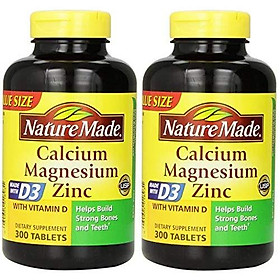 Viên Uống Nature Made Bổ Sung Canxi, Magie, Kẽm & Vitamin D (300 Viên x 2 Hộp)