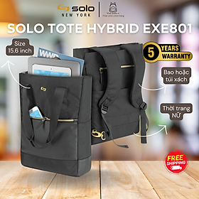 Túi Tote Nữ Solo Parker Hybrid 15.6 inch EXE801 Màu đen Phụ kiện mạ vàng lấp lánh Phong cách mỹ Bảo hành chính hãng 5 năm