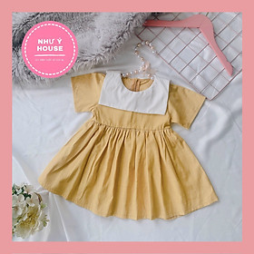 Váy đi học cho bé NHƯ Ý HOUSE'S- váy trẻ em hàng thiết kế đủ size từ 1- 8 tuổi- Váy Linen cổ thủy thủ