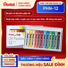 Màu sáp dầu Pentel Oil Pastel 12 màu PHN-12 màu sắc tươi sáng an toàn sử dụng