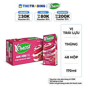 Thùng 48 Hộp Sữa Chua Lên Men Tự Nhiên Yomost Trái Lựu (170ml/Hộp)