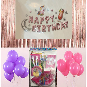 Nơi bán Combo 3 sét trang trí sinh nhật cho bé gái giao chữ HAPPY BIRTHDAY ngẫu nhiên chủ đề những nàng công chúa ( Tặng kèm hai đôi đũa trẻ em 20cm gỗ trắc ) - Giá Từ -1đ