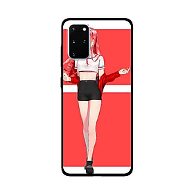 Ốp Lưng Dành Cho Samsung Galaxy S20 Plus mẫu Cô Gái Nền Hồng Anime - Hàng Chính Hãng