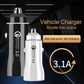 Tẩu sạc nhanh USB kép QC3.0 3.1A cho xe hơi chất lượng cao
