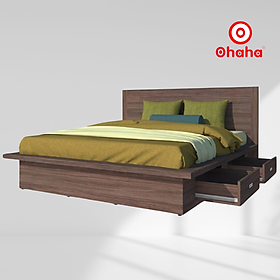[Miễn phí vận chuyển & lắp đặt] Giường ngủ cao cấp gỗ công nghiệp thiết kế hiện đại có hộc kéo Ohaha - GC001