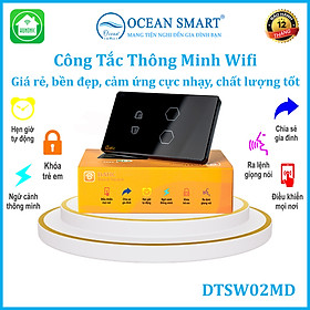 Công Tắc Cảm Ứng Wifi Datic, Công Tắc Kèm Ổ Cắm 2IN1 - DTSW02M