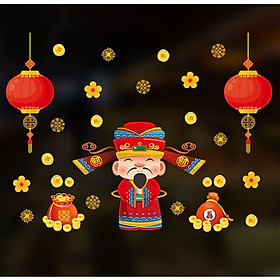 DECAL DÁN KÍNH TRANG TRÍ TẾT - THẦN TÀI PHÁT LỘC