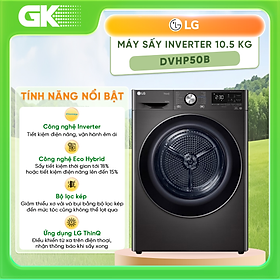 Máy sấy bơm nhiệt LG DVHP50B 10 kg Inverter - Hàng chính hãng (Chỉ giao HCM)