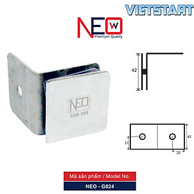 Mua Bản lề cửa kính Inox bóng Newneo - tường 90-135-180°-cánh nặng 75kg/cánh - Cửa phòng tắm- Kính dày 10-12mm