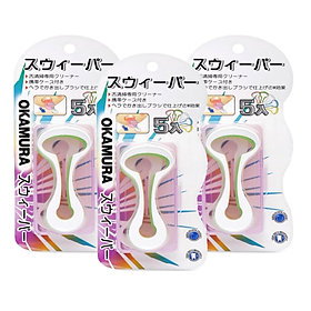 Combo 3 gói dụng cụ cạo lưỡi cao cấp Nhật gói 5 chiếc - Okamura Japan