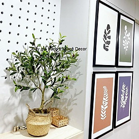 Mua Cây ô liu - cây oliu giả 90cm kèm chậu cói - Thân lõi Thép - bền trọn đời