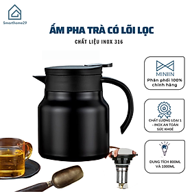 Mua Ấm Pha Trà Giữ Nhiệt Inox 316 Dung Tích 800ml - 1000ml Hàng Cao Cấp  Phích Giữ Nhiệt Nước Nóng  Lạnh Có Lọc Tiện Dụng - HÀNG CHÍNH HÃNG MINIIN