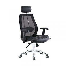 Mua Ghế xoay văn phòng lưng ngả CM4306-M1 Nội thất Capta Ghế ngồi làm việc tại nhà lưng lưới nệm bọc da PVC có tựa đầu lưng ngã đa chiều có tay chữ T điều chỉnh