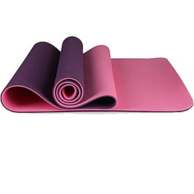 Thảm Tập Yoga ECO TPE 6mm 2 lớp (Tím Hồng) dòng cao cấp