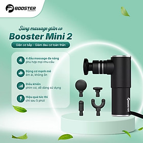 Súng massage cầm tay thư giãn cơ Booster MINI 2 - Cảm biến lực đấm thông minh Ai - Màu đen