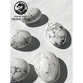 Mua VIÊN ĐÁ BÌNH AN TÙNG BÁCH HOWLITE LỚN DÙNG TRONG THANH TẨY  THIỀN  YOGA  PHONG THỦY