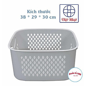 Giỏ caro thấp đựng đồ đa năng có quai cầm Việt Nhật, Rổ nhựa đựng đồ dùng học tập, decor trang trí