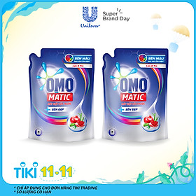 Combo 2 Túi Nước Giặt OMO Matic Bền Đẹp Lựu Và Tre Cho Máy Giặt Cửa Trước (2.3kg/Túi)