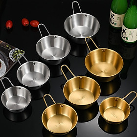Mua Chén_ Bát Rượu Gạo Hàn Quốc Có Tay Cầm Bằng Inox 304 Hai Màu Bạc Và Vàng