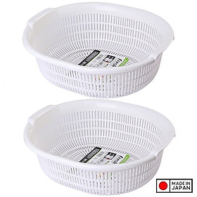 Mua Bộ 2 rổ nhựa trắng 5 3L đựng thực phẩm nhà bếp tiện lợi - Hàng nội địa Nhật