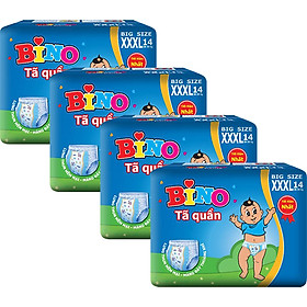 Combo - 4 Tã Quần Bino Kool Pants Size XXX 14 Miếng (18-35kg)