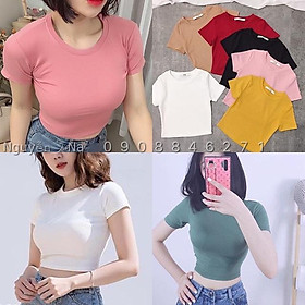 ÁO THUN TRƠN CROPTOP TAY NGẮN DÁNG ÔM VẢI XỊN ĐẸP- ảnh thật sp