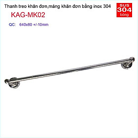 Thanh treo khăn nhà tắm, giá treo khăn Inox, máng khăn inox KAG-MK02