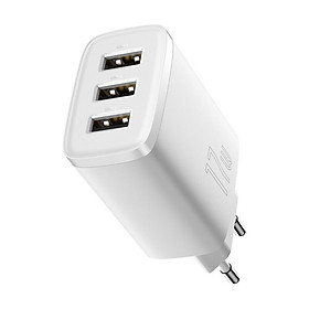 Củ Sạc Điện Thoại Baseus Compact Charger 3 Cổng USB 17W Điện Áp Từ 100V Cho Đến 240V - Hàng Chính Hãng