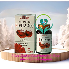 Vitamin E đỏ 400, hộp 60 viên, hỗ trợ làm đẹp da, tăng đàn hồi, chống lão hóa