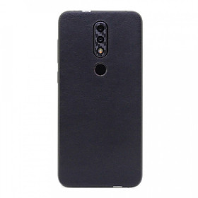 Ốp da dán cho Nokia 6.1 Plus - Da thật nhập khẩu cao cấp - Chính hãng Davis (Đen mịn)