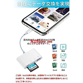 Đầu đọc thẻ SD Micro SD TF USB OTG + sạc cho điện thoại iPhone iPad