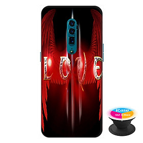 Ốp lưng điện thoại Oppo Reno 10X Zoom hình Love You tặng kèm giá đỡ điện thoại iCase xinh xắn - Hàng chính hãng