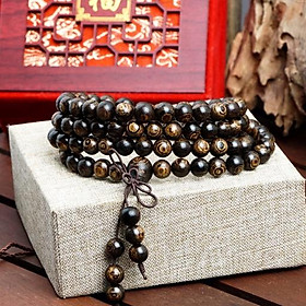Vòng Tay Trầm Hương 108 Hạt Trầm Sánh Chìm Việt - Chuỗi Tràng Hạt - Vòng Phong Thủy