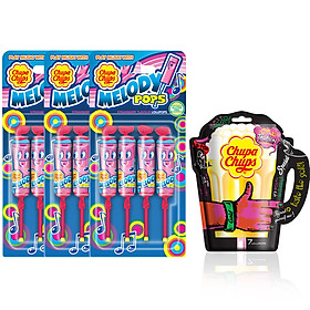 Combo 1 Chupa Chups Kẹo Mút Ly Bia Hương Trái Cây Nhiệt Đới Và 3 Chupa Chups Kẹo Mút Cây Còi Thổi Hương Dâu