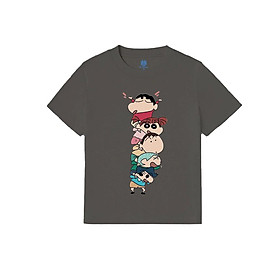 Áo thun Baby Tee bé Shin và các bạn vui nhộn BND335 - Xám