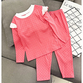 Bộ ngủ dài tay cho bé gái từ 8-25kg chất cotton hàng xuất mềm mịn mát
