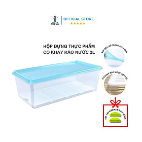 Mua Hộp Nhựa Thực Phẩm Chữ Nhật Nắp Kín Có Khay Ráo Nước Việt Son 1.5L