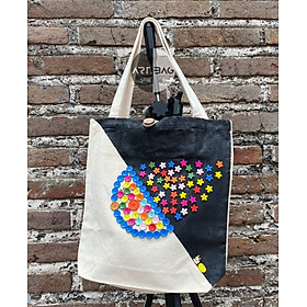 Túi Tote handmade - Hoa cầu vồng 