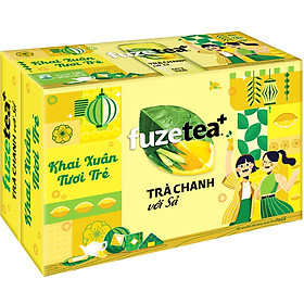 Thùng 24 lon Trà Chanh Sả Fuzetea+ (320ml x 24)