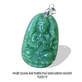 Mặt dây chuyền phật Văn Thù Bồ Tát màu xanh - Phật bản mệnh