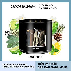 Mua Nến ly 3 bấc sáp đậu nành For Men Goose Creek (411g) - Suit & Tie