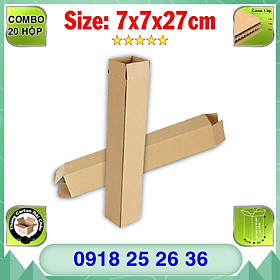  20 Hộp Carton, KT: 7x7x27cm, Hộp carton, Thùng carton, Hộp đóng hàng, Thùng đóng hàng, Hộp carton 3 lớp...