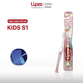 Bàn Chải Đánh Răng LIPZO Kids 1 Lông Chỉ Tơ Nha Khoa Kháng Khuẩn Mềm Mảnh Dành Cho Bé Từ 1 Tuổi Trở Lên