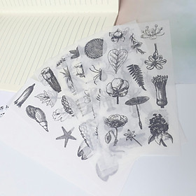 Bộ 6 Tấm Sticker Hoa Cổ (8x16 cm)