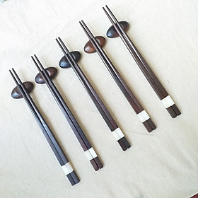 Mua Đũa gỗ Trắc đen vuông 23cm - Khảm trai thân vuông ( 5 đôi /Túi) - Đũa gỗ tự nhiên (D3)