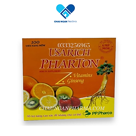 USARICH PHARTON (trái cây) Vitamin, Gingsen PP.Pharco Hộp 100 viên Nang Mềm