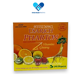 USARICH PHARTON (trái cây) Vitamin, Gingsen  PP.Pharco Hộp 100 viên Nang Mềm 